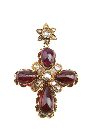 CIONDOLO A CROCE CON GRANATI