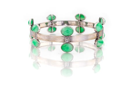 ROCCHI, BRACCIALE CON GIADE CABOCHON