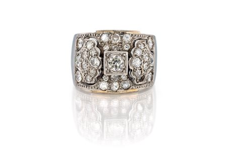 ANELLO A FASCIA CON DIAMANTI TAGLIO ANTICO