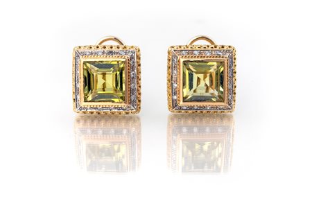 ORECCHINI IN ORO GIALLO E QUARZO LEMON