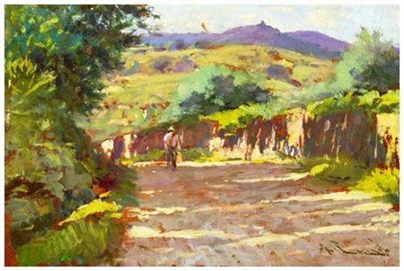 GIORGIO LUXARDO Livorno 1937 Castagneto Carducci Olio su tavola 20 x 30....