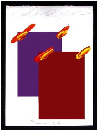 ALDO MONDINO Torino 1939 – 2005 Collage 1973 Pittura e collage su cartoncino...