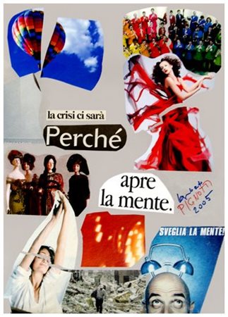 LAMBERTO PIGNOTTI Firenze 1926 La crisi ci sarà 2005 Collage su cartone 72 x...