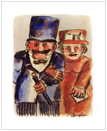 FRANZ BORGHESE Roma 1941 – 2005 Coniugi T.m. su cartoncino Fabriano 35 x 25....