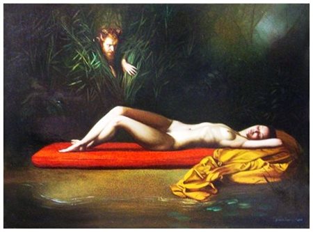 GIOVANNI TOMMASI FERRONI Roma 1967 Senza titolo 2001 Olio su tela 45 x 60....