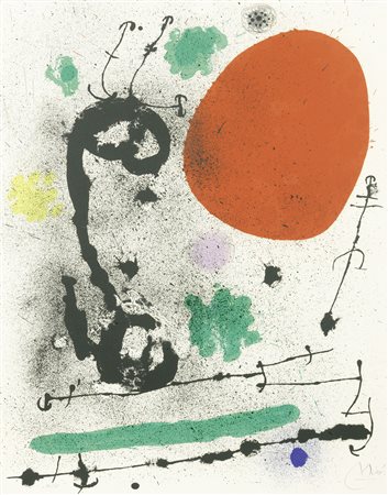 Joan Miró Barcellona 1893 - Palma di Maiorca 1983 El pájaro migratorio, 1970...