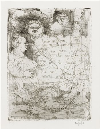 Domenico Gnoli Roma 1933 - New York 1970 La signora pesante, 1961 Acquaforte,...