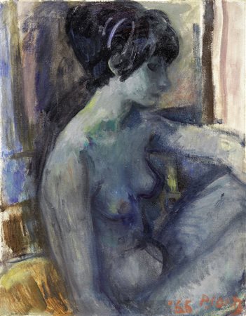 Primo Conti Firenze 1900 - Fiesole (Fi) 1988 Donna seduta, 1966 Olio su tela,...