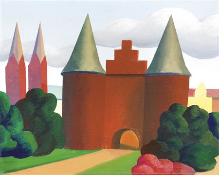 Salvo Leonforte (En) 1947 - Torino 2015 Lubecca, 1993 Olio su tela, cm. 40x50...