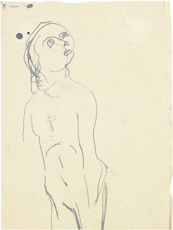 Mario Sironi Sassari 1885 - Milano 1961 Figura China su carta, cm. 23,4x17