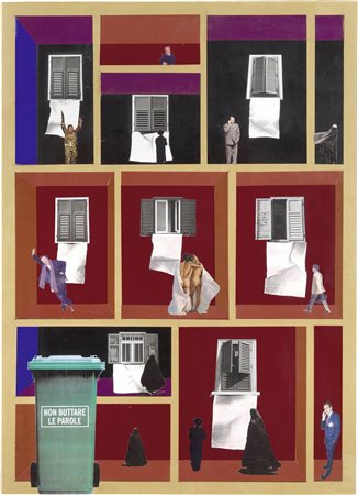 Luciano Ori Firenze 1928 - 2007 Con titolo, 2002 Collage e tecnica mista su...