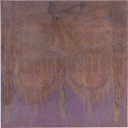 Fabio Aguzzi Milano 1953 D-oppio cielo, 1992 Olio su tela, cm. 100x100 Titolo...