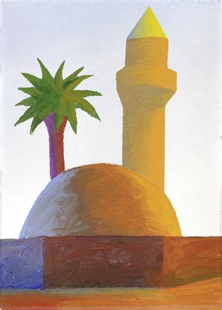 Salvo Leonforte (En) 1947 - Torino 2015 Minareto, 1991 Olio su cartone...