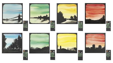 Pierluigi Pusole Torino 1963 Otto televisori con telecomando, 1987 Acrilico...