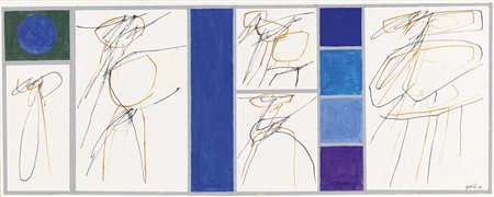 Achille Perilli Roma 1927 Senza titolo, 1966 Tecnica mista su carta applicata...