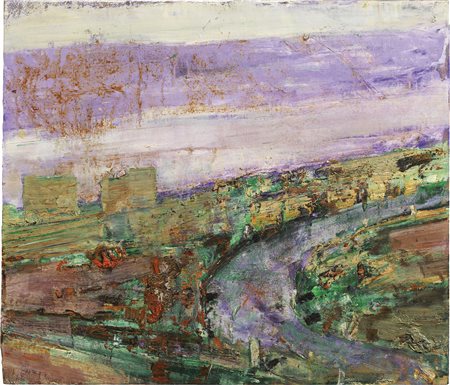 Giovanni Frangi Milano 1959 Tangenziale Olio su tela, cm. 70x80,5 Firma in...