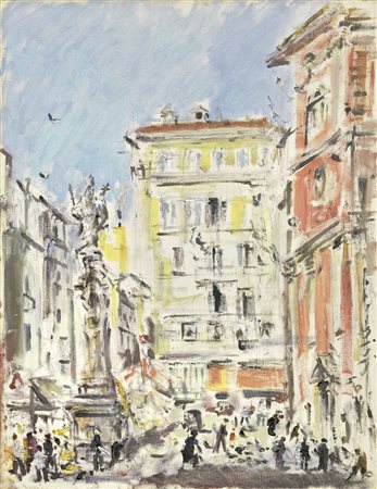 Filippo de Pisis Ferrara 1896 - Milano 1956 La piazza di San Nazzaro in Brolo...