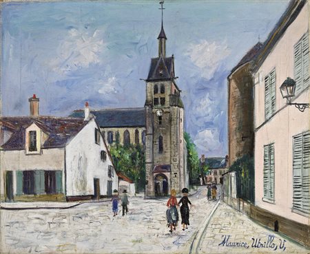 Maurice Utrillo Parigi 1883 - Dax 1955 Place de l'église, Nangis...