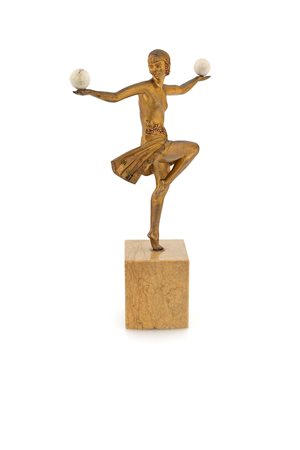 PRODUZIONE FRANCESE, Maurice Guiraud-Rivière Scultura in bronzo dorato