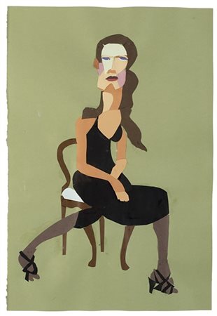 Chantal Joffe "Senza titolo" 2004
collage di carte
cm 54x37
Firmato sull'etichet
