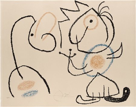 Joan Mirò "Ubu aux Baleares" 
litografia a colori su carta Arches
cm 50x65
Firma