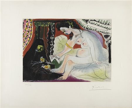 Pablo Picasso "Bethsabee" 1966
acquaforte acquatinta
26,5x37 (lastra); 45x56,5 (