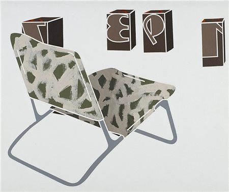 Emilio Tadini "Archeologia" 1970
acrilico su tela
cm 46x55
Firmato, titolato e d