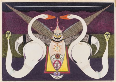 Friedrich Schröder Sonnenstern "Der Schwanenpuppenntanz" 1959
matita e pastello