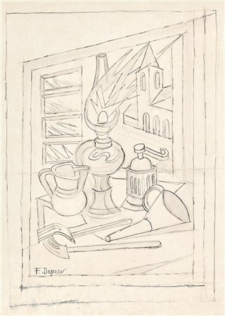 Fortunato Depero "Lanterna" 1926-1948
matita, china e acquerello su carta
cm 37x