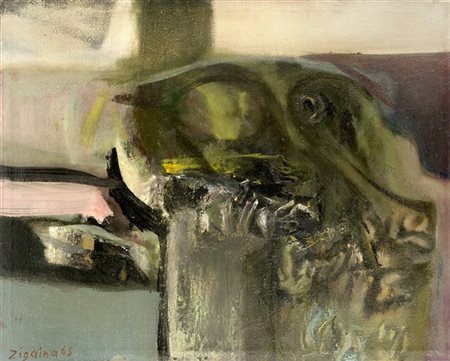 Giuseppe Zigaina "Senza titolo" 1963
olio su tela
cm 39x50
Firmato e datato 63 i