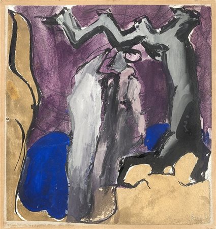 Mario Sironi "Composizione" 1929-30
tempera e tecnica mista su carta applicata s
