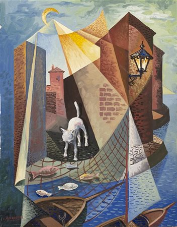 Cesare Andreoni "Notturno" fine anni '40
tempera su cartoncino
cm 50x39
Firmato