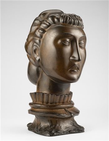 Arturo Martini "Testa di fanciulla" 1921-1936
bronzo
cm 36x17x18
Firmata in bass