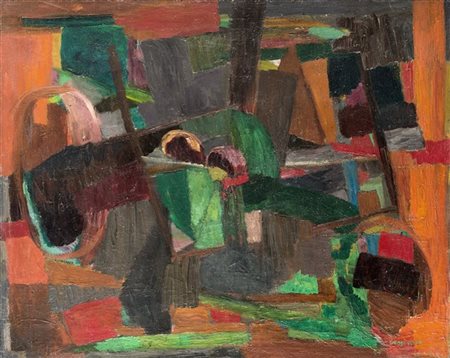 Bruno Cassinari "Le pesche (Composizione)" 1957
olio su tela
cm 65x81
Firmato e
