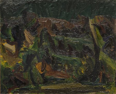 Ennio Morlotti "Monticello" 1944
olio su tavola
cm 50x60
Firmato in basso a dest