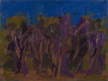 Ennio Morlotti "Ulivi a Bordighera" 1961
olio su tela
cm 44x60
Firmato in basso