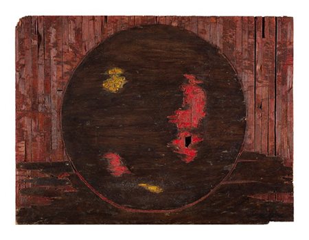 Roberto Crippa "Omaggio a Fontana" 
olio su tavola
cm 61,5x82
Firmato in basso a