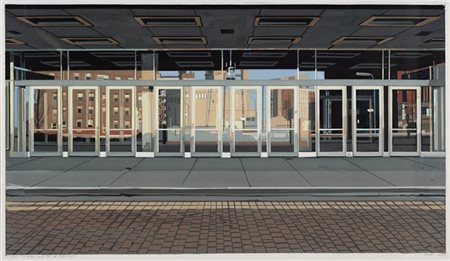 Richard Estes "10 Doors - Preliminary study for silkscreen print" 1971
gouache
c