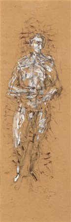 Mark Tobey "Male figure" 1955
tempera su carta
cm 25x7,5
Firmato e datato 55 in