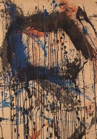 Norman Bluhm "Senza titolo" 1960
acrilico e inchiostro su cartoncino applicato s