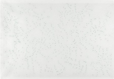 Dadamaino "Costellazioni verde smeraldo" 1986
inchiostro su carta applicata su t