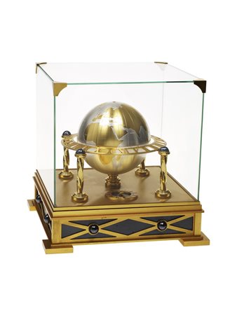 OROLOGIO DA TAVOLO orologio da tavolo a forma di globo in metallo dorato con...