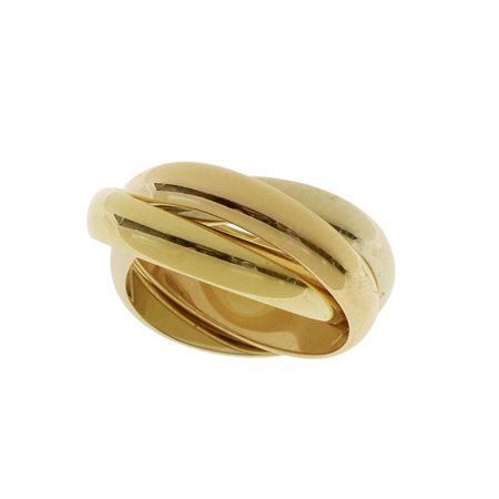 ANELLO IN ORO GIALLO, ROSA E BIANCO, CARTIER collezione Trinity, punzone 750...