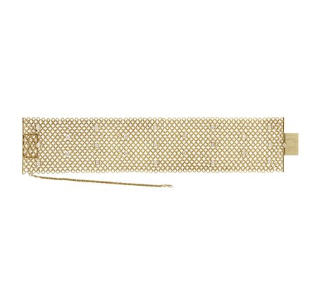 BRACCIALE IN ORO GIALLO E DIAMANTI realizzato a maglia morbida in oro ed...