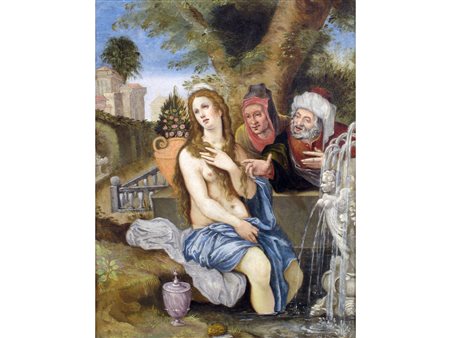 Ludovico Toeput, il Pozzoserrato (1550 c.-1605 c.) Susanna e i Vecchioni Olio...