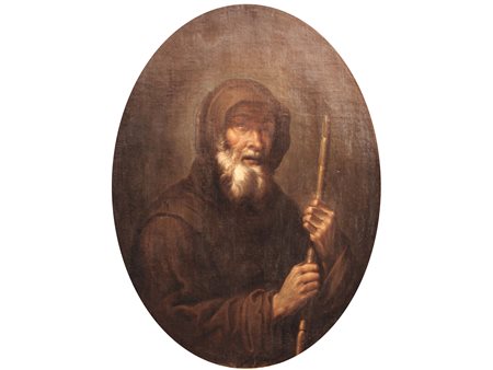 Cerchia di Antonio Cifrondi (1657-1730) San Francesco di Paola Olio su tela...