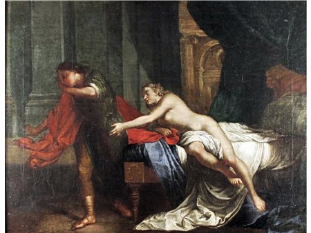 Scuola veneta del XVII secolo Putifarre e la moglie di Giuseppe/Susanna e i...