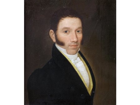 Scuola lombarda del XVIII secolo Gentiluomo Olio su tela Misure 47.2x40 cm