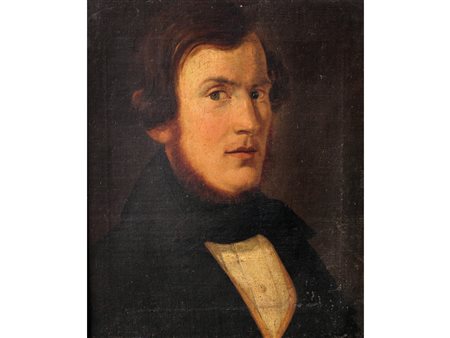 Scuola lombarda del XVIII secolo Ritratto maschile Olio su tela Misure 48x44 cm