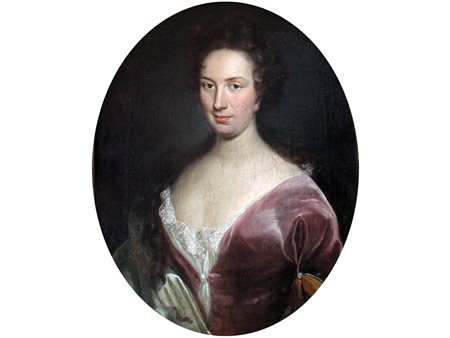 Scuola francese (XVIII secolo) Gentildonna Olio su tela Misure 77x58.5 cm